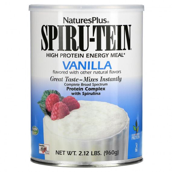 NaturesPlus, Spiru-Tein, питание с высоким содержанием протеина, ваниль, 1088 г (2,4 фунта)