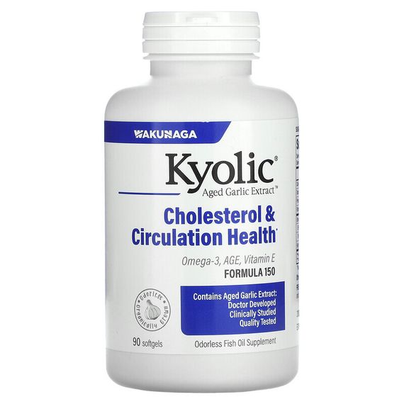 Kyolic, Aged Garlic Extract, выдержанный экстракт чеснока, улучшение холестеринового баланса и кровообращения, 90 капсул