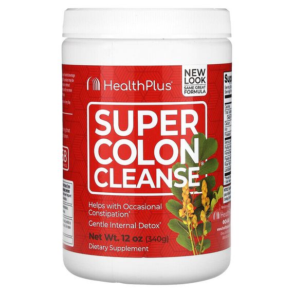 Health Plus Inc., Super Colon Cleanse, для очищения толстой кишки, 340 г (12 унций)