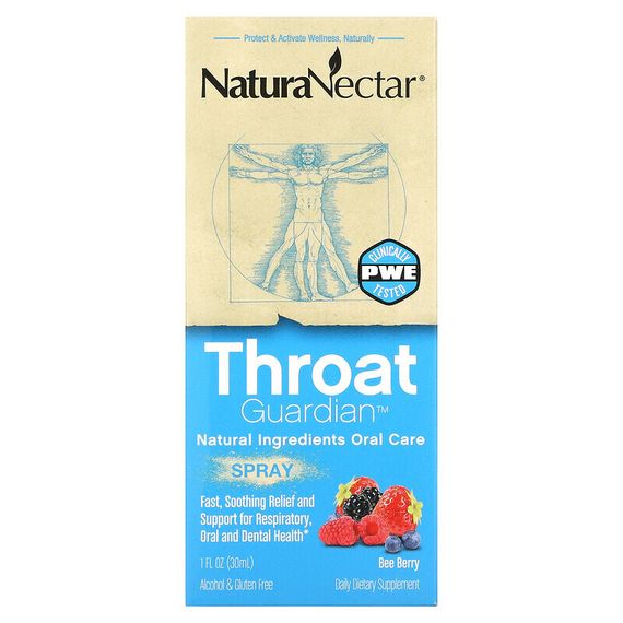 NaturaNectar, Throat Guardian, спрей, «ягодная смесь», 1 мл (30 жидк. унций)