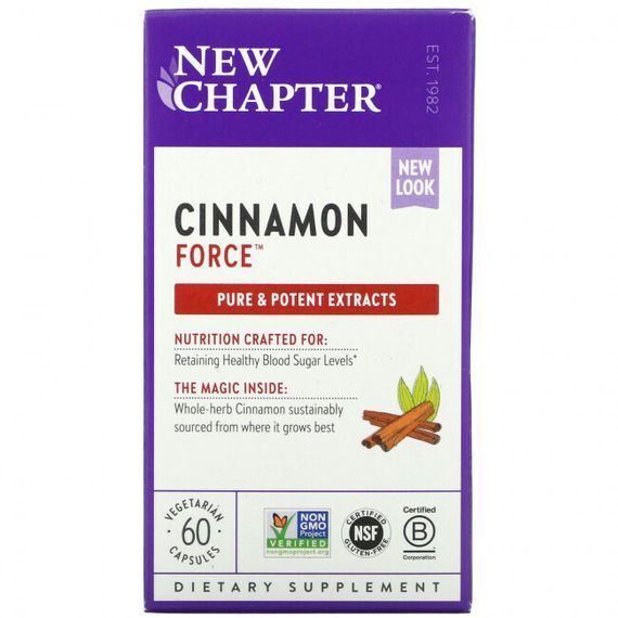 New Chapter, Cinnamon Force, 60 вегетарианских капсул