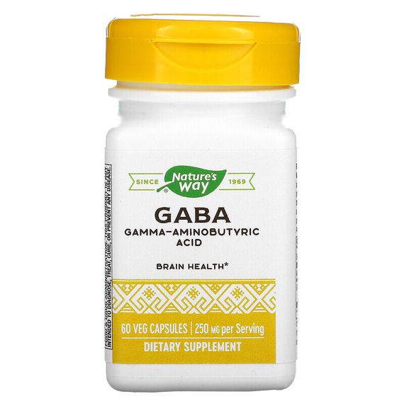 Nature&#39;s Way, GABA, 250 мг, 60 вегетарианских капсул