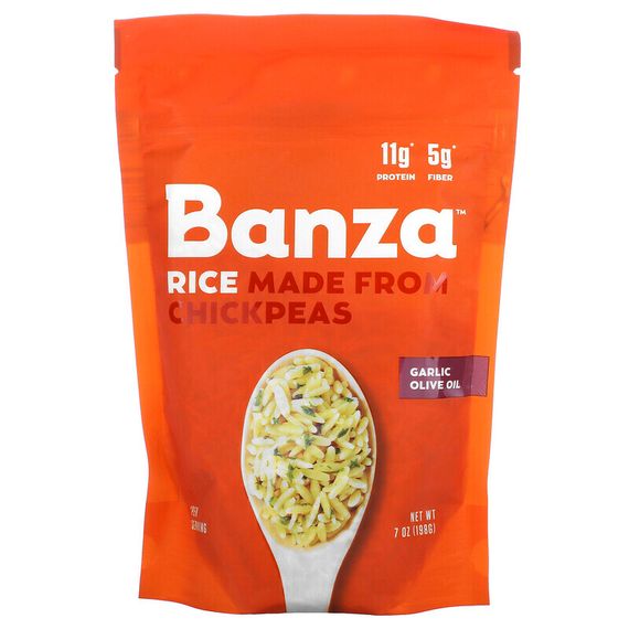 Banza, Rice Made From Chickpeas, Garlic Olive Oil, 7 oz (198 g)