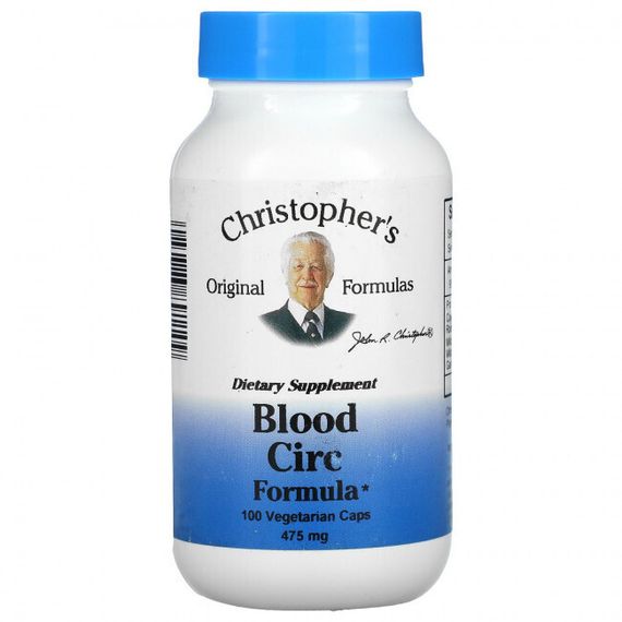 Christopher&#39;s Original Formulas, состав для улучшения кровотока, 475 мг, 100 вегетарианских капсул