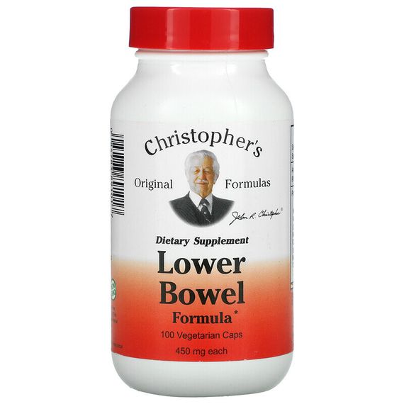 Christopher&#39;s Original Formulas, Средство для нижнего отдела кишечника, 450 мг, 100 вегетарианских капсул
