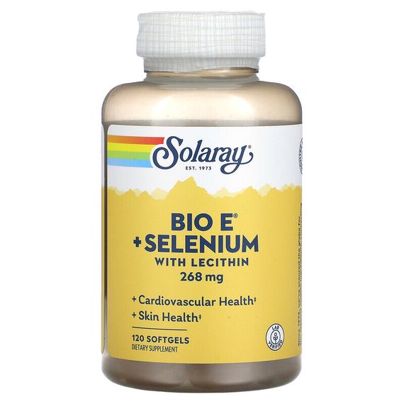 Solaray, Bio ≠ + Selenium, витамин E с селеном, 200 МЕ, 120 капсул