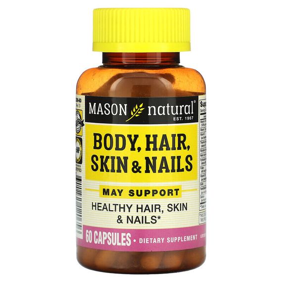 Mason Natural, Body, Hair, Skin &amp; Nails, 60 Capsules