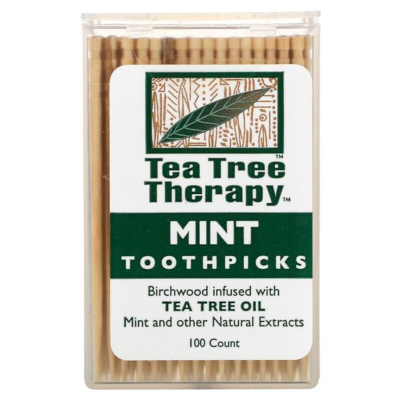 Зубочистки Tea Tree TherapyToothpicks, мятные, примерно 100 штук