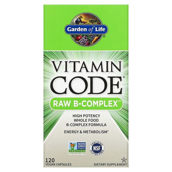 Garden of Life, Vitamin Code, Raw B-Complex, 120 веганских капсул