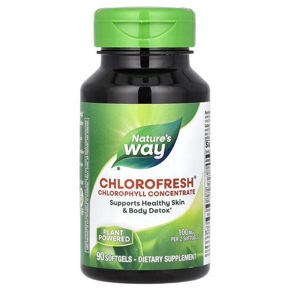 Nature&#39;s Way, Chlorofresh, концентрированный хлорофилл, 90 мягких таблеток