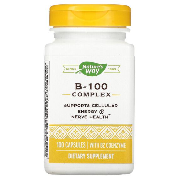 Nature&#39;s Way, комплекс B-100 с коэнзимом B2, 100 капсул