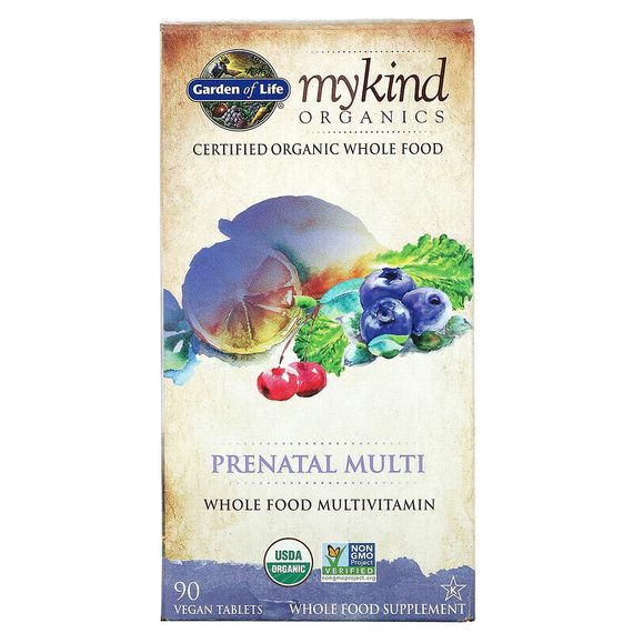 Garden of Life, MyKind Organics, пренатальные мультивитамины, 90 веганских таблеток