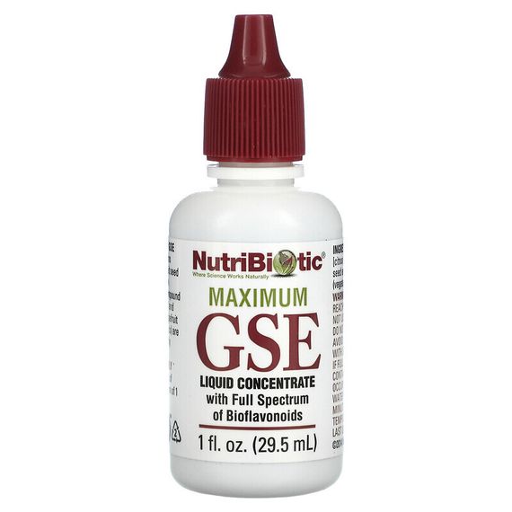 NutriBiotic, Maximum GSE, жидкий концентрат, 29,5 мл (1 жидкая унция)