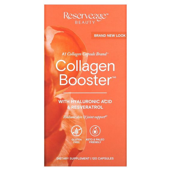 Reserveage Nutrition, Collagen Booster с гиалуроновой кислотой и ресвератролом, 120 капсул