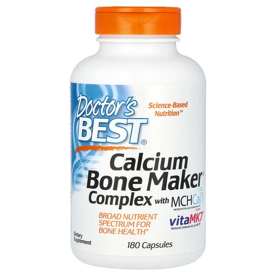 Doctor&#39;s Best, Calcium Bone Maker, комплекс с MCHCal и VitaMK7, 180 капсул