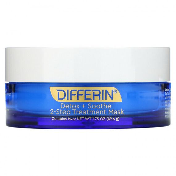 Differin, Detox + Soothe, лечебная маска для 2 этапов, 49,6 г (1,75 унции)