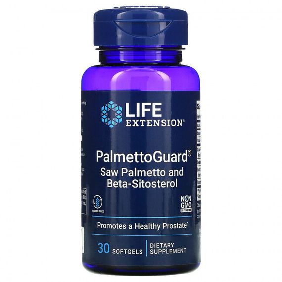 Life Extension, PalmettoGuard, сереноя с бета-ситостеролом, 30 капсул