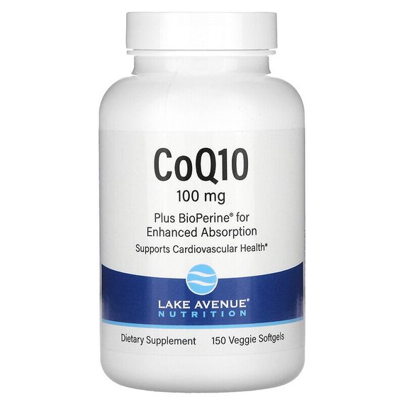 Lake Avenue Nutrition, CoQ10 with Bioperine, 100 mg, 150 Veggie Softgels
