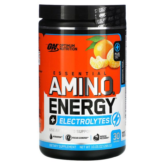 Optimum Nutrition, ESSENTIAL AMIN.O. ENERGY + ELECTROLYTES, Tangerine Wave, 285 г (10,05 унции)