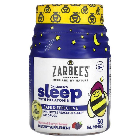 Zarbee&#39;s, Kinderschlaf mit Melatonin, natürlicher Beerengeschmack, ab 3 Jahren, 50 Fruchtgummis
