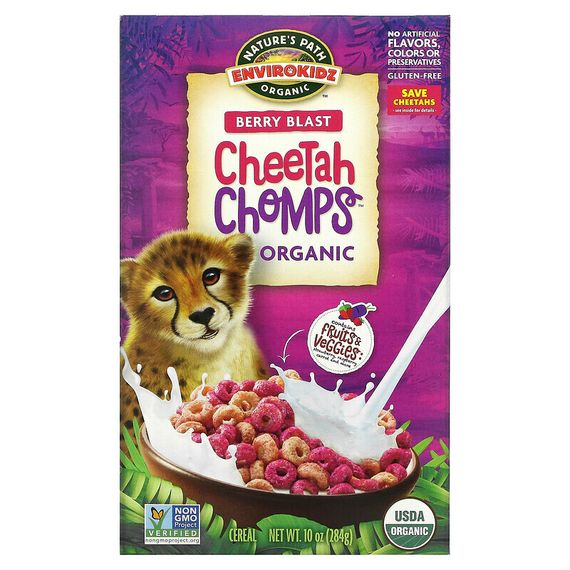 Nature&#39;s Path, EnviroKidz, Organic Berry Blast Cheetah Chomps Cereal, 10 oz (284 g)