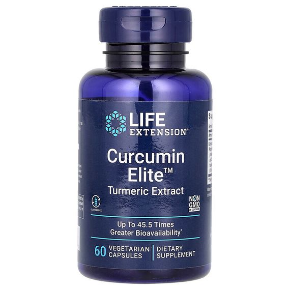 Life Extension, Curcumin Elite, экстракт куркумы, 60 растительных капсул