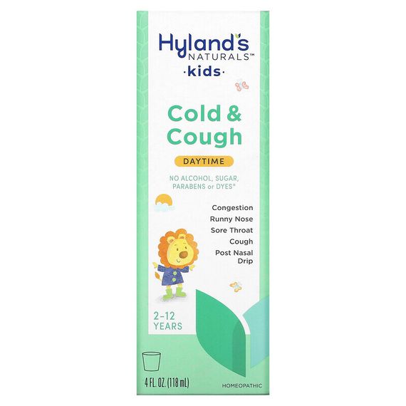 Hyland&#39;s Naturals, От простуды и кашля для детей, для детей от 2 до 12 лет, без добавок, 118 мл (4 жидк. Унции)