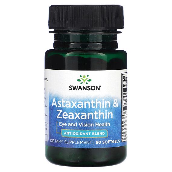 Swanson, Astaxanthin &amp; Zeaxanthin, 60 Softgels