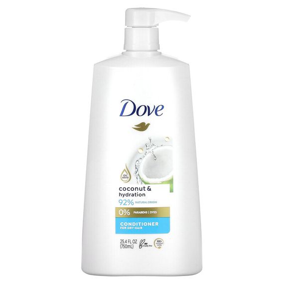 Dove, Кондиционер, для сухих волос, кокос и увлажнение, 750 мл (25,4 жидк. Унции)