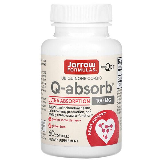 Jarrow Formulas, Q-absorb коэнзим-Q10, 100 мг, 60 капсул
