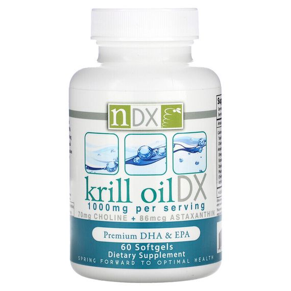 Natural Dynamix (NDX), Масло криля DX, 1000 мг, 60 мягких таблеток