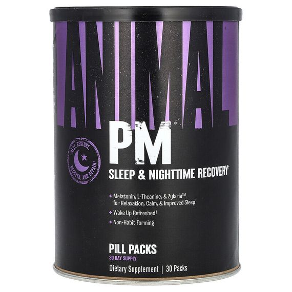 Animal, PM, добавка для усиления синтеза белка, для приема перед сном, 30 пакетиков
