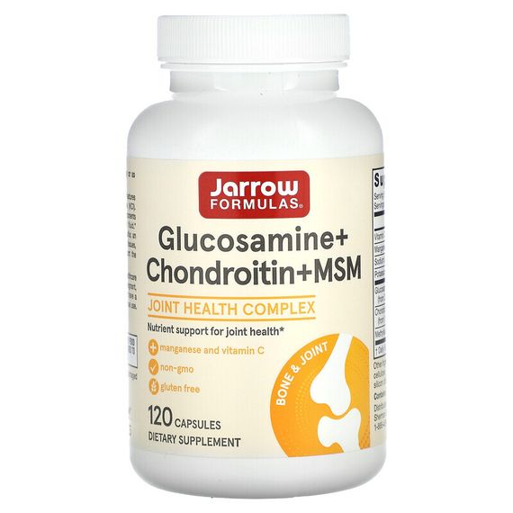 Jarrow Formulas, глюкозамин, хондроитин и МСМ с марганцем и витамином C, 120 капсул