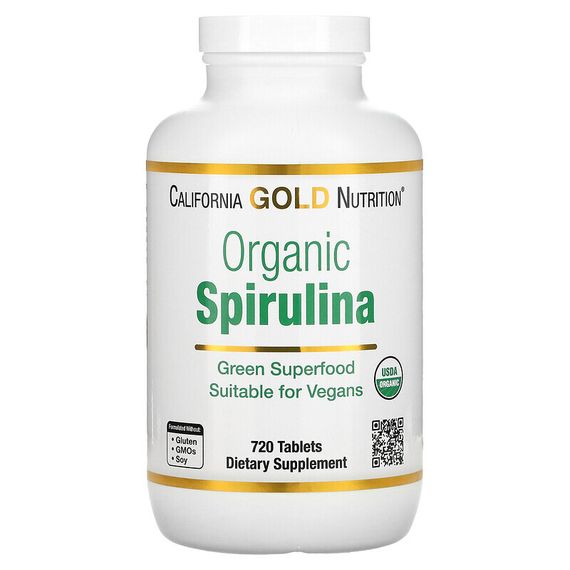 California Gold Nutrition, органическая спирулина, 500 мг, 720 таблеток