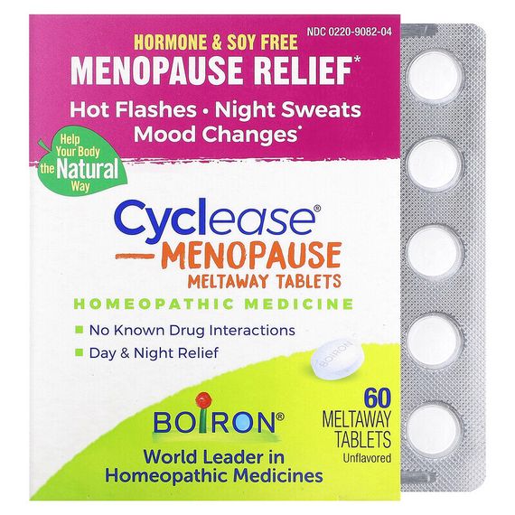 Boiron, Cyclease Menopause, без добавок, 60 таблеток Meltaway