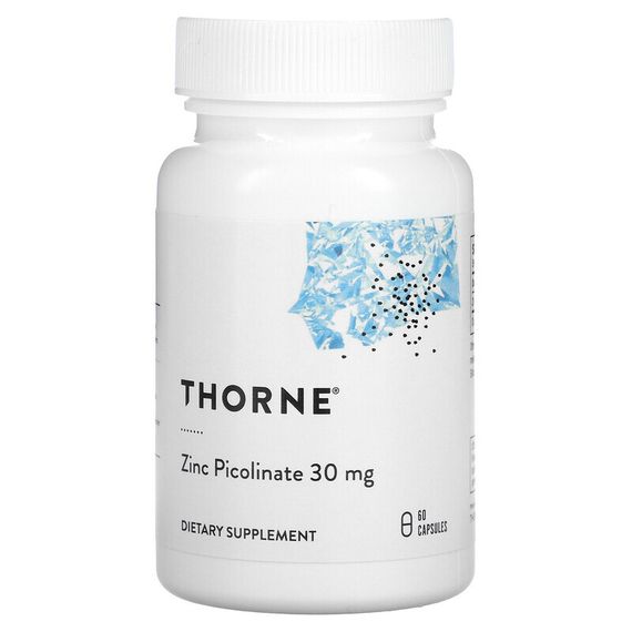 Thorne, Пиколинат Цинка с Удвоенной Эффективностью, 60 Растительных капсул