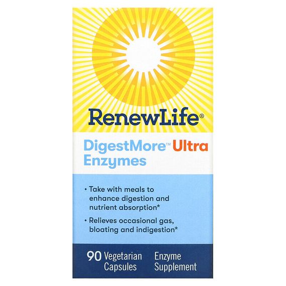 Renew Life, DigestMore Ultra Enzymes, 90 вегетарианских капсул