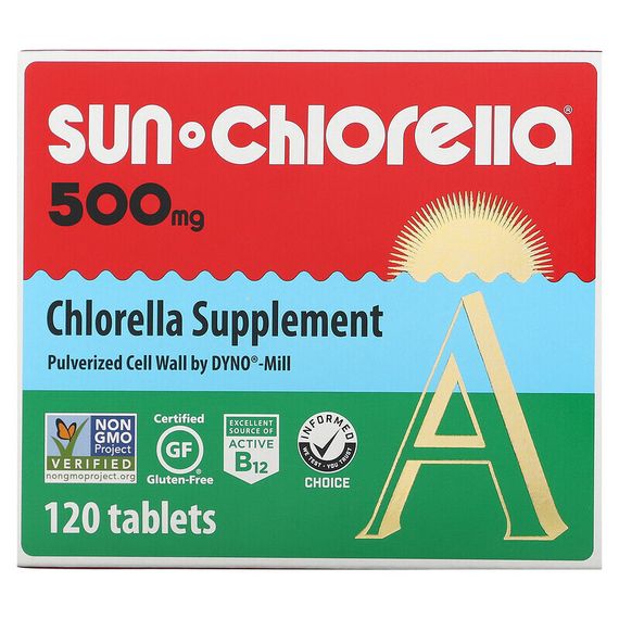 Sun Chlorella, добавка с хлореллой, 500 мг, 120 таблеток
