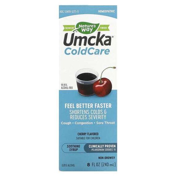 Nature&#39;s Way, Umcka, ColdCare, Soothing Syrup, Cherry, 8 fl oz (240 ml)