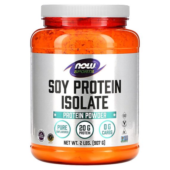 NOW Foods, Sports, изолят соевого белка, натуральный, с нейтральным вкусом, 907 г (2 фунта)