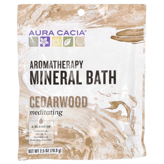 Aura Cacia, ароматерапевтическое средство для ванны с микроэлементами, медитативный кедр, 70,9 г (2,5 унции)