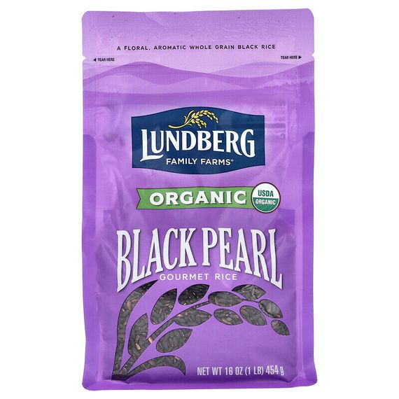 Lundberg, Органический, черный жемчужный рис, 1 фунт (454 г)