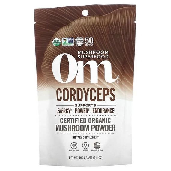 Om Mushrooms, кордицепс, сертифицированный на 100% органический грибной порошок, 100 г (3,5 унции)