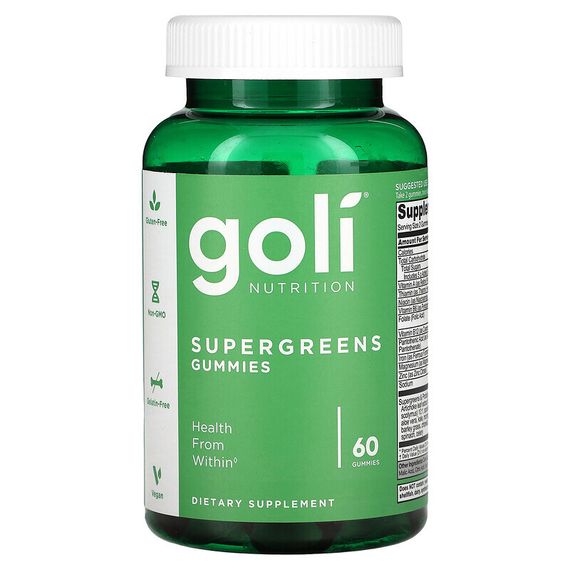 Goli Nutrition, Жевательные таблетки Supergreens, 60 шт.