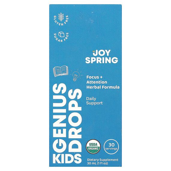 JoySpring, Genius капли для детей, для концентрации и внимания, от 2 лет, 30 мл (1 жидк. Унция)