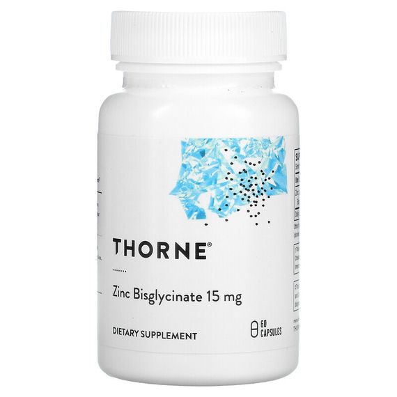 Thorne, бисглицинат цинка, 15 мг, 60 капсул