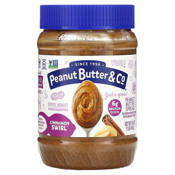 Peanut Butter &amp; Co., Спред с арахисовой пастой, завиток корицы, 454 г (16 унций)