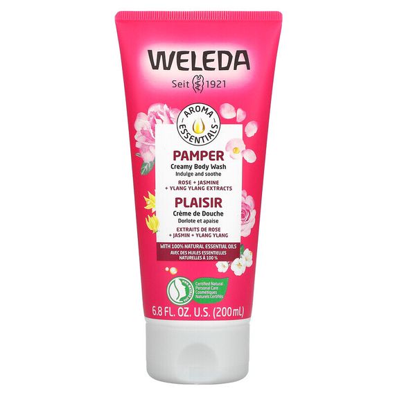 Weleda, Aroma Essentials, ухаживающий крем-гель для душа, с экстрактами розы, жасмина и иланг-иланга, 200 мл (6,8 жидк. унции)