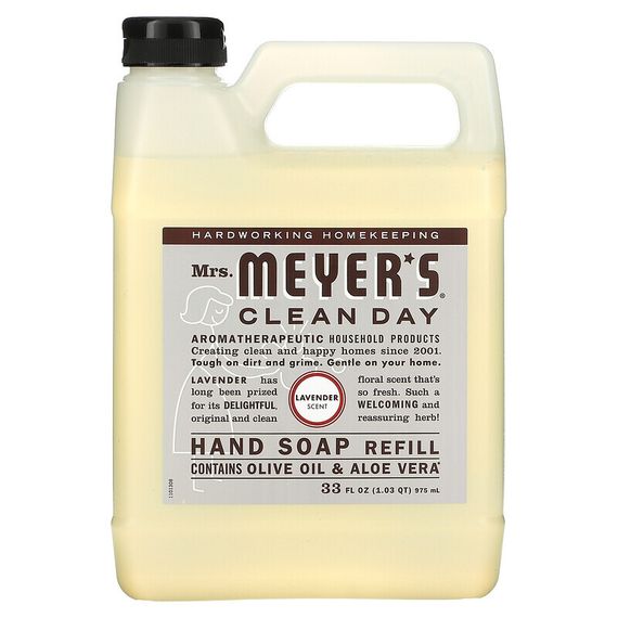 Mrs. Meyers Clean Day, жидкое мыло для рук, сменный блок, с запахом лаванды, 975 мл (33 жидк. унции)
