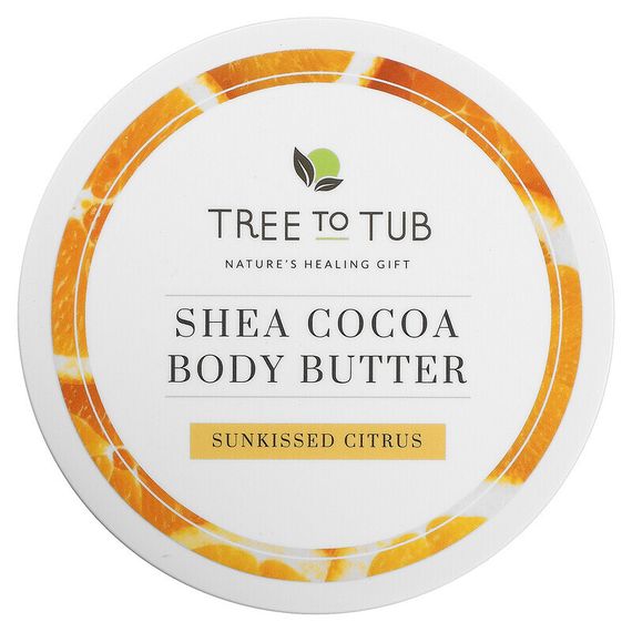 Tree To Tub, увлажняющее крем-масло для тела с маслом ши, нежирное, для увлажнения сухой и чувствительной кожи, цитрус, 200 мл (6,7 жидк. унции)